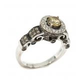 14K WHITE GOLD LEVIAN CHOCOLATE DIAMOND FASHION RI