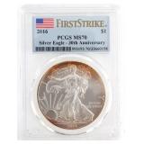 2016 US SILVER EAGLE $1 COIN PCGS MS70 FIRST STRIK
