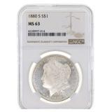 1880-S US SILVER MORGAN DOLLAR COIN NGC MS 63