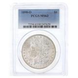 1898-O US SILVER MORGAN DOLLAR COIN PCGS MS 63