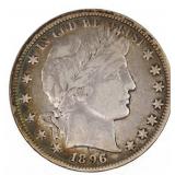1896 US SILVER 50C BARBER HALF DOLLAR COIN
