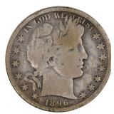 1896-O US SILVER 50C BARBER HALF DOLLAR COIN