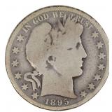 1895-O US SILVER 50C BARBER HALF DOLLAR COIN