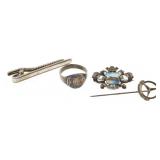 .800, .835, .935 SILVER PINS, TIE CLIP, & RING
