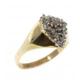 10K YELLOW GOLD 0.72 CTW DIAMOND CLUSTER FASHION R