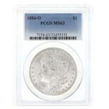 1884-O US SILVER MORGAN DOLLAR COIN PCGS MS 63