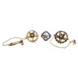 10K YELLOW GOLD MASONIC PINS