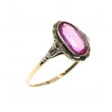 18K YELLOW GOLD PINK SAPPHIRE FASHION RING