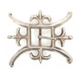 STERLING SILVER SANDCAST DECORATIVE BELT BUCKLE