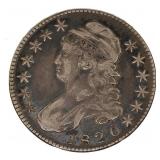 1820 US SILVER CAPPED BUST HALF DOLLAR COIN VF