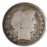 1894 US SILVER BARBER HALF DOLLAR 50C COIN