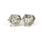 14K WHITE GOLD 3.34 CTW ROUND DIAMOND SOLITAIRE EA