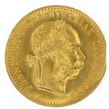 1915 AUSTRIAN .986 GOLD 1 DUCAT RESTRIKE COIN AU+
