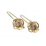 14K YELLOW GOLD DIAMOND FASHION EARRINGS