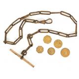 GOLD-FILLED POCKET WATCH FOB & FANTASY FRACTIONAL