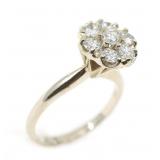 14K WHITE GOLD 0.80 CTW DIAMOND COCKTAIL RING