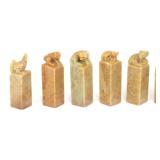 CARVED SOFTSTONE CHINESE CHOP SEALS
