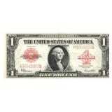 1923 US $1 RED SEAL HORSE BLANKET LARGE NOTE AU
