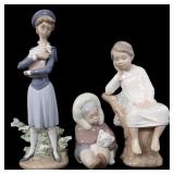 LLADRO PORCELAIN SMALL FIGURINES - LOT OF 3
