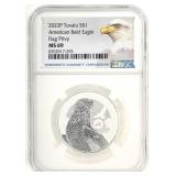 2023-P TUVALU SILVER $1 US FLAG PRIVY COIN NGC MS6