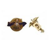 14K YELLOW GOLD SERVICE PINS