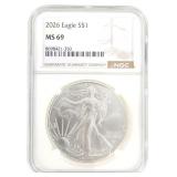 2026 US SILVER EAGLE $1 COIN NGC MS69