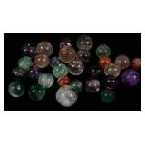 SMALL DECORATIVE STONE SPHERES - LOT OF 29