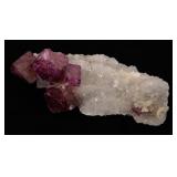 NATURAL WHITE QUARTZ & AMETHYST CRYSTAL CLUSTER