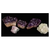 NATURAL AMETHYST & GREEN FLUORITE CRYSTAL CLUSTERS