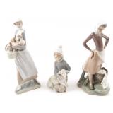 LLADRO PORCELAIN FIGURINES - LOT OF 3