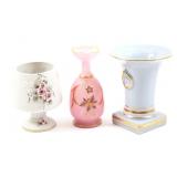 ESTATE PORCELAIN AND FROSTED GLASS VASES