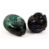 MODERN ART GLASS VASES - LOT OF 2