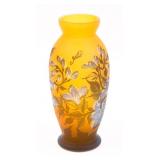 GALLE FLORAL CAMEO GLASS VASE