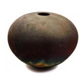 RAKU POTTERY FLASH FINISH OVOID VASE
