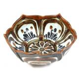MEXICO TONALA KEN EDWARDS POTTERY LOTUS BOWL