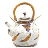 CERAMIC STONEWARE TEAPOT - SIGNED