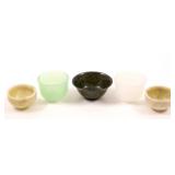 CHINESE CARVED SOFTSTONE SMUDGE BOWLS - LOT OF 5