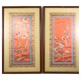 FRAMED CHINESE SILK EMBROIDERY PIECES LOT OF 2