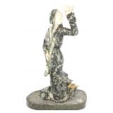 CHINESE CARVED HARDSTONE FEMALE FIGURINE