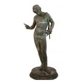 18TH C. AFTER PRAXITELES NARCISSUS CAST BRONZE