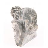 INUIT CARVED SOAPSTONE SCULPTURE - SIGNED