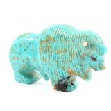 ZUNI TURQUOISE BUFFALO FETISH FIGURINE