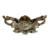 METAL OVAL CENTERPIECE BOWL WITH CHERUBS