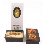 RUSSIAN LACQUER BOXES - LOT OF 2