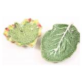 BORDALLO PINHEIRO LEAF DISHES - LOT OF 2
