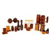 ESTATE WOOD SALT & PEPPER SHAKERS 8 PAIRS