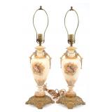 GLO-MAR ARTWORKS HAND-PAINTED LAMPS LOT OF 2