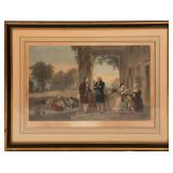 WASHINGTON & LAFAYETTE MT VERNON COLORED ENGRAVING