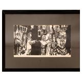 GARY HART "DIALOGUE" WOODCUT ON PAPER FRAMED