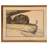 GUY COHELEACH SIGNED LEOPARD LITHOGRAPH PRINT